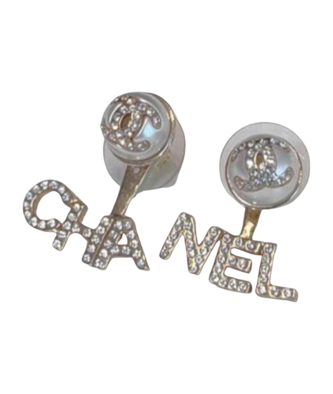 CHANEL Серебряные металлические серьги, фото 1