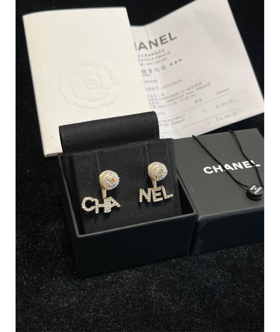 CHANEL Серебряные металлические серьги, фото 5