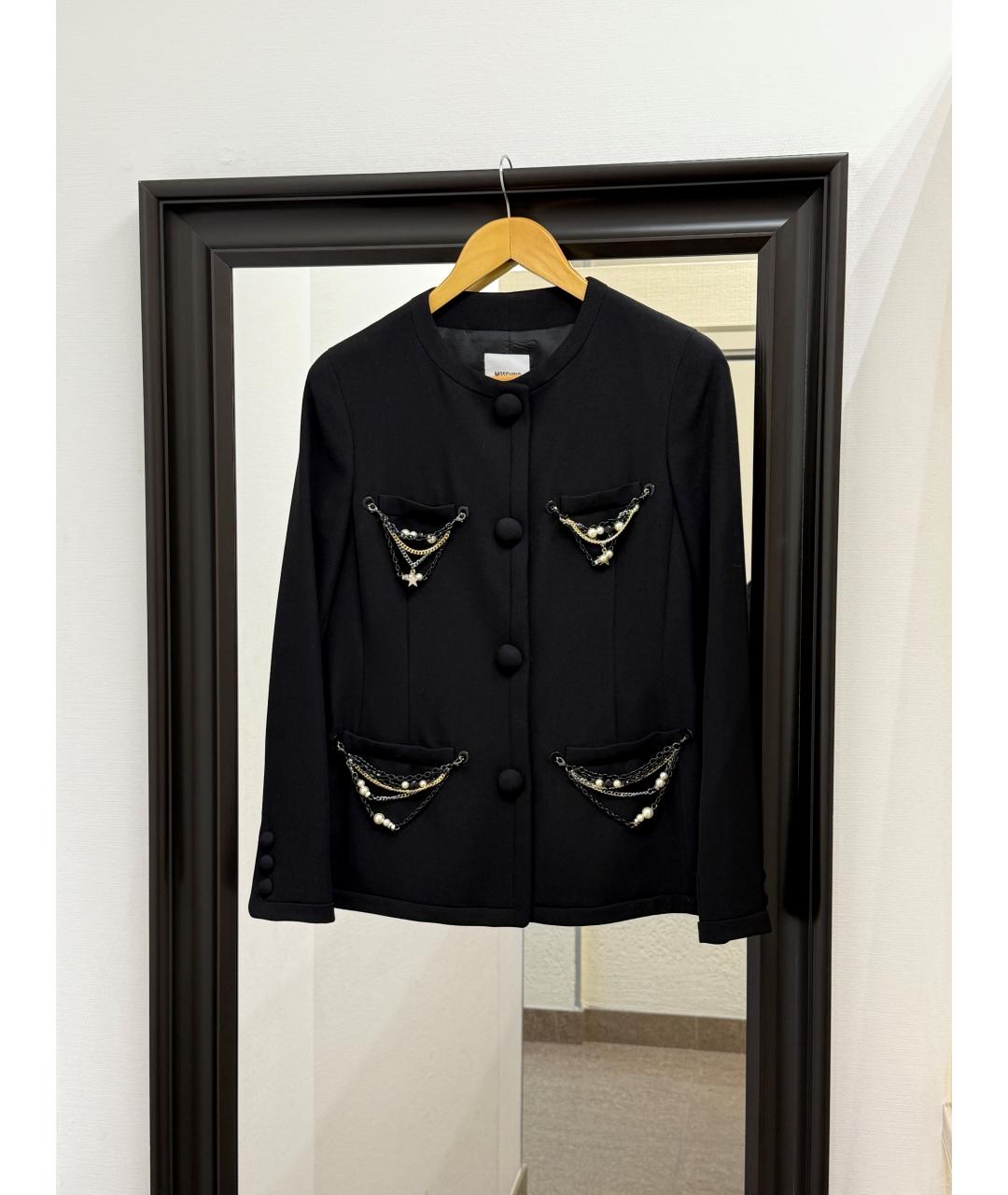 MOSCHINO Черный шерстяной жакет/пиджак, фото 2