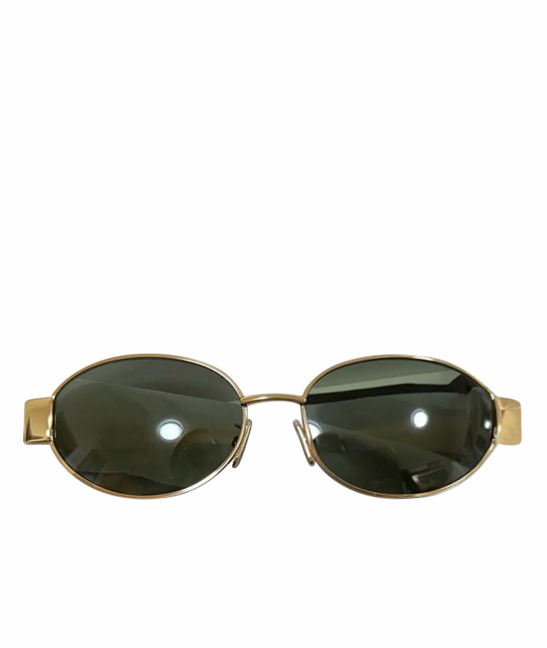 CELINE Золотые металлические солнцезащитные очки, фото 1