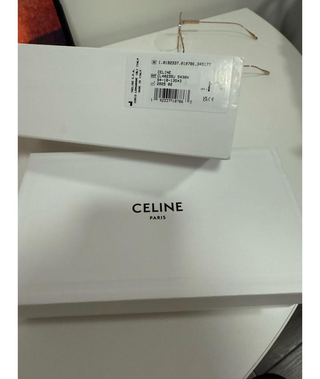 CELINE Золотые металлические солнцезащитные очки, фото 6