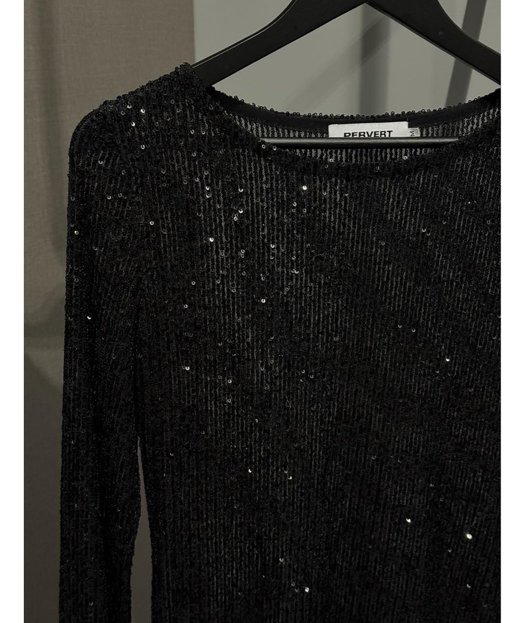PERVERT Черное хлопковое вечернее платье, фото 2