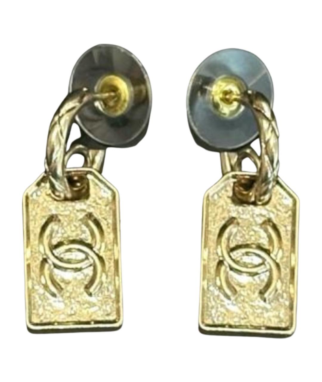 CHANEL Золотые металлические серьги, фото 1