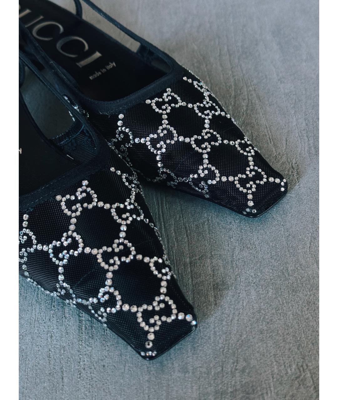 GUCCI Черные лодочки на низком каблуке, фото 3