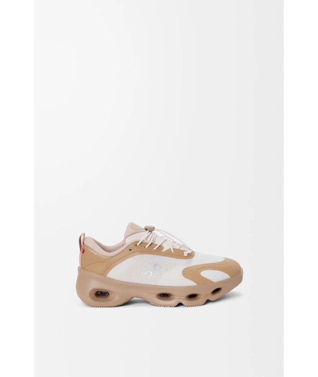 LOEWE Бежевые текстильные кроссовки, фото 5