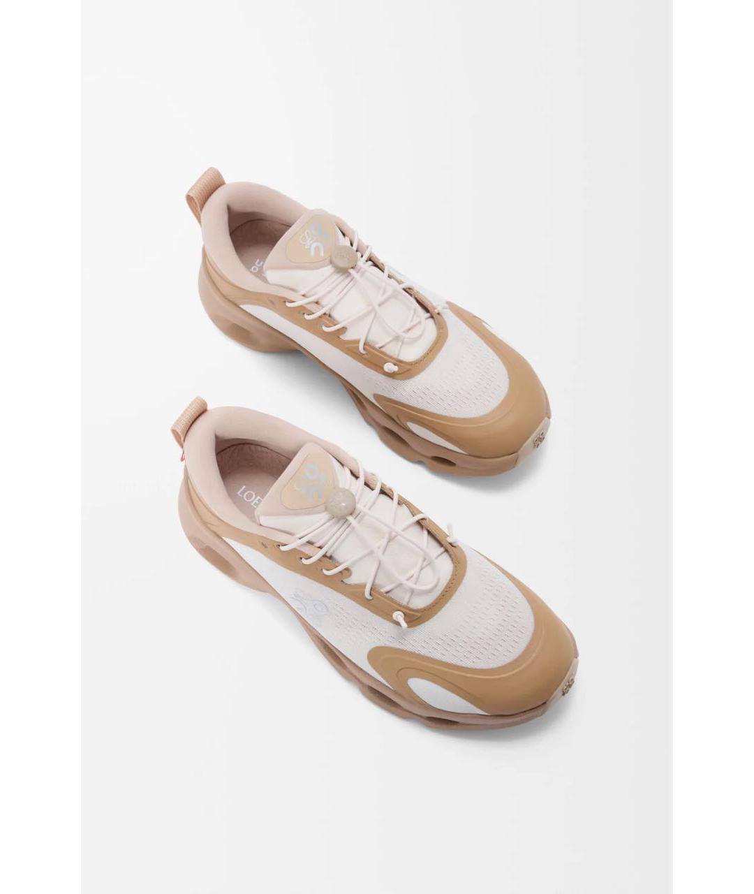 LOEWE Бежевые текстильные кроссовки, фото 4