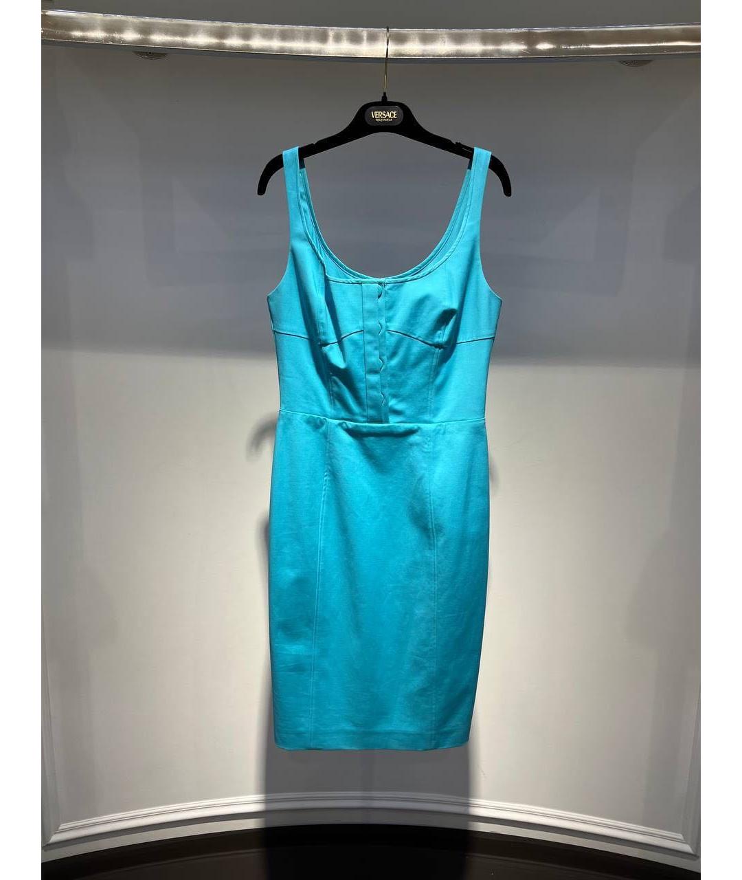 VERSACE Бирюзовое повседневное платье, фото 3