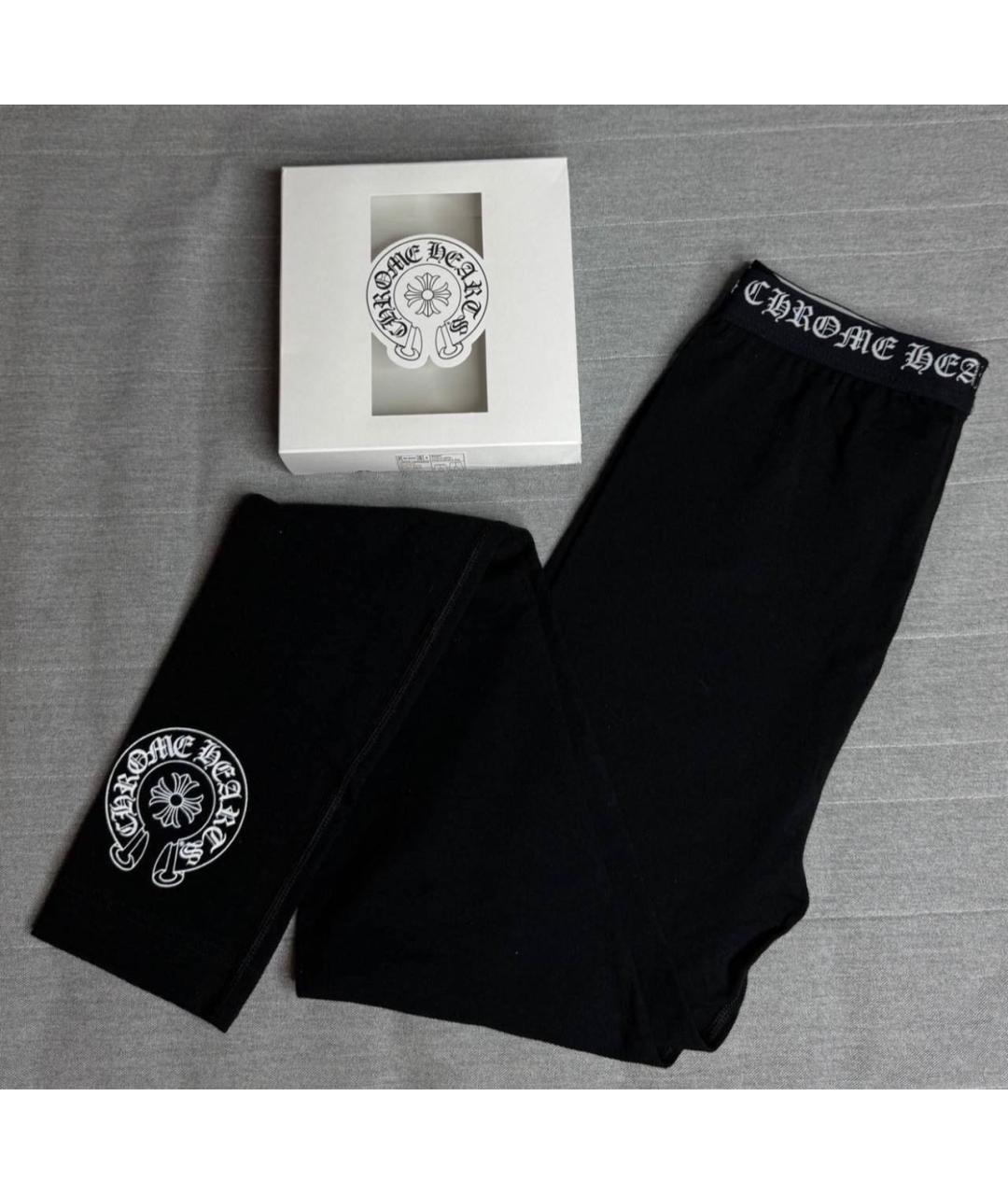 CHROME HEARTS Черные хлопковые леггинсы и велосипедки, фото 3