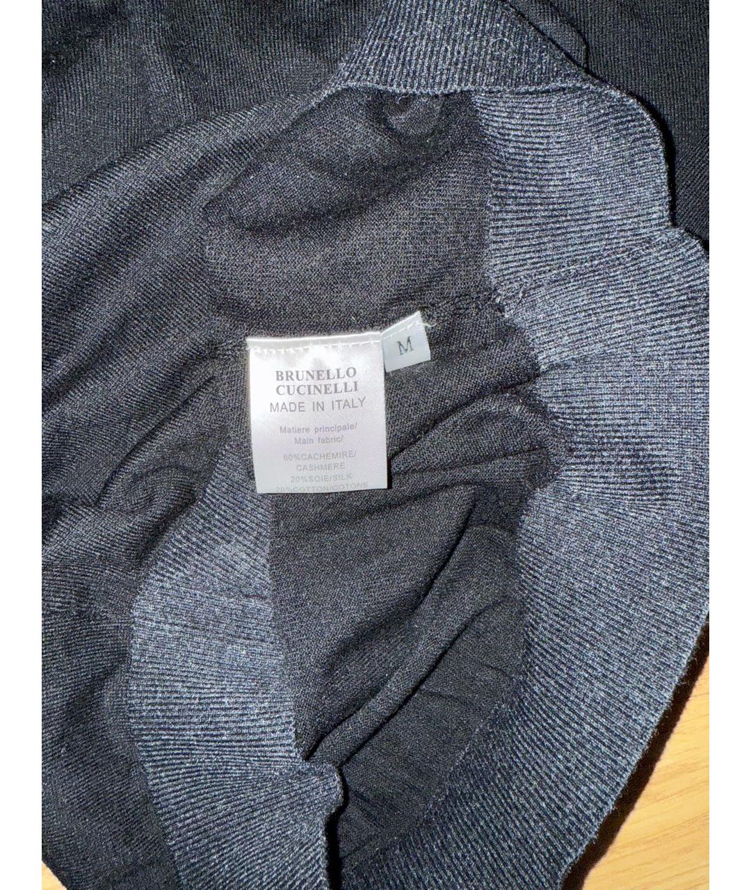 BRUNELLO CUCINELLI Черный кашемировый джемпер / свитер, фото 5