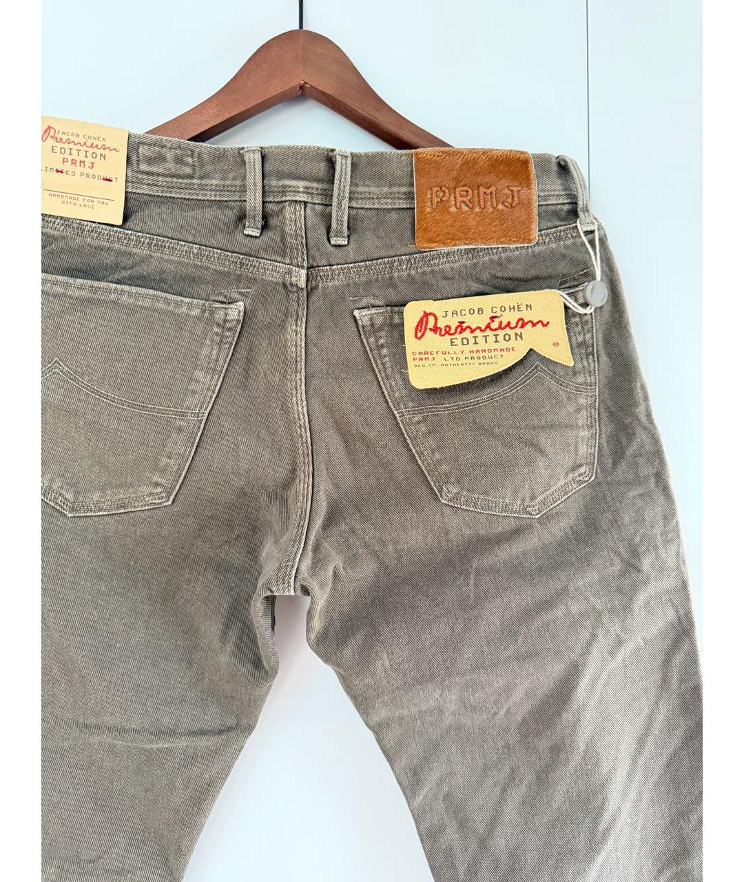 JACOB COHEN Серые хлопковые прямые джинсы, фото 3