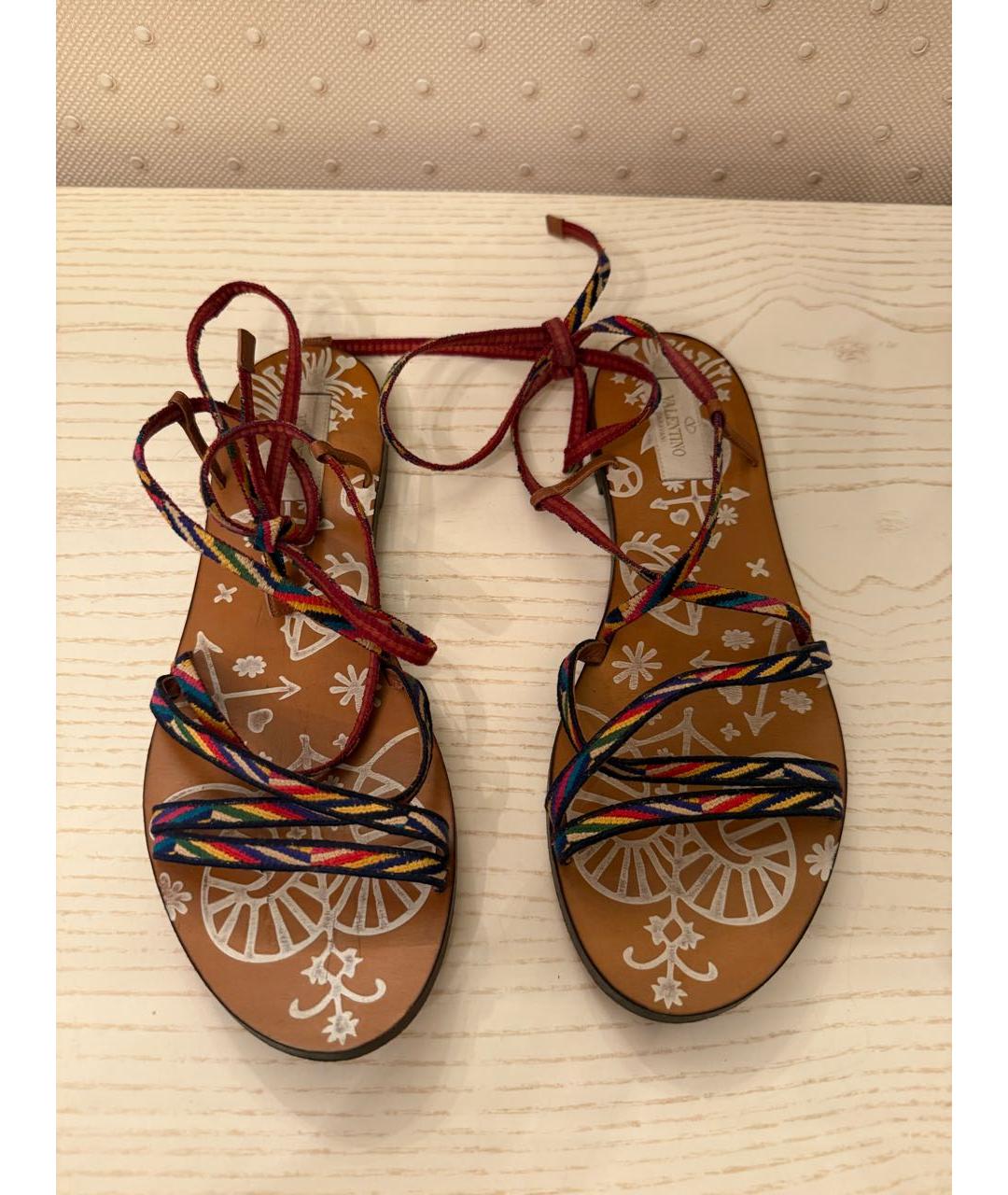 VALENTINO Мульти текстильные сандалии, фото 2