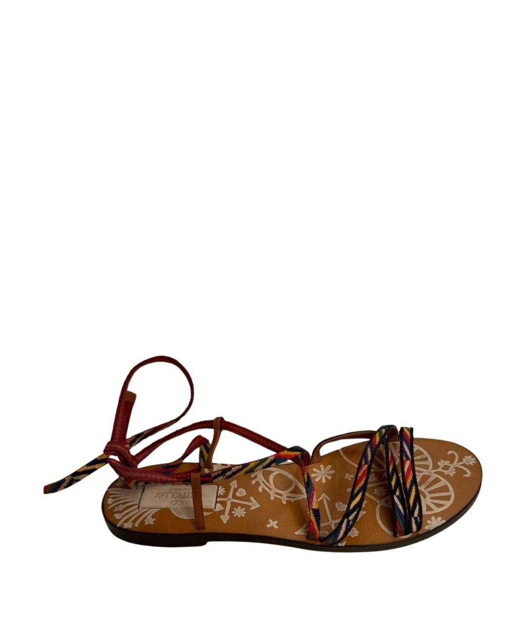 VALENTINO Мульти текстильные сандалии, фото 1