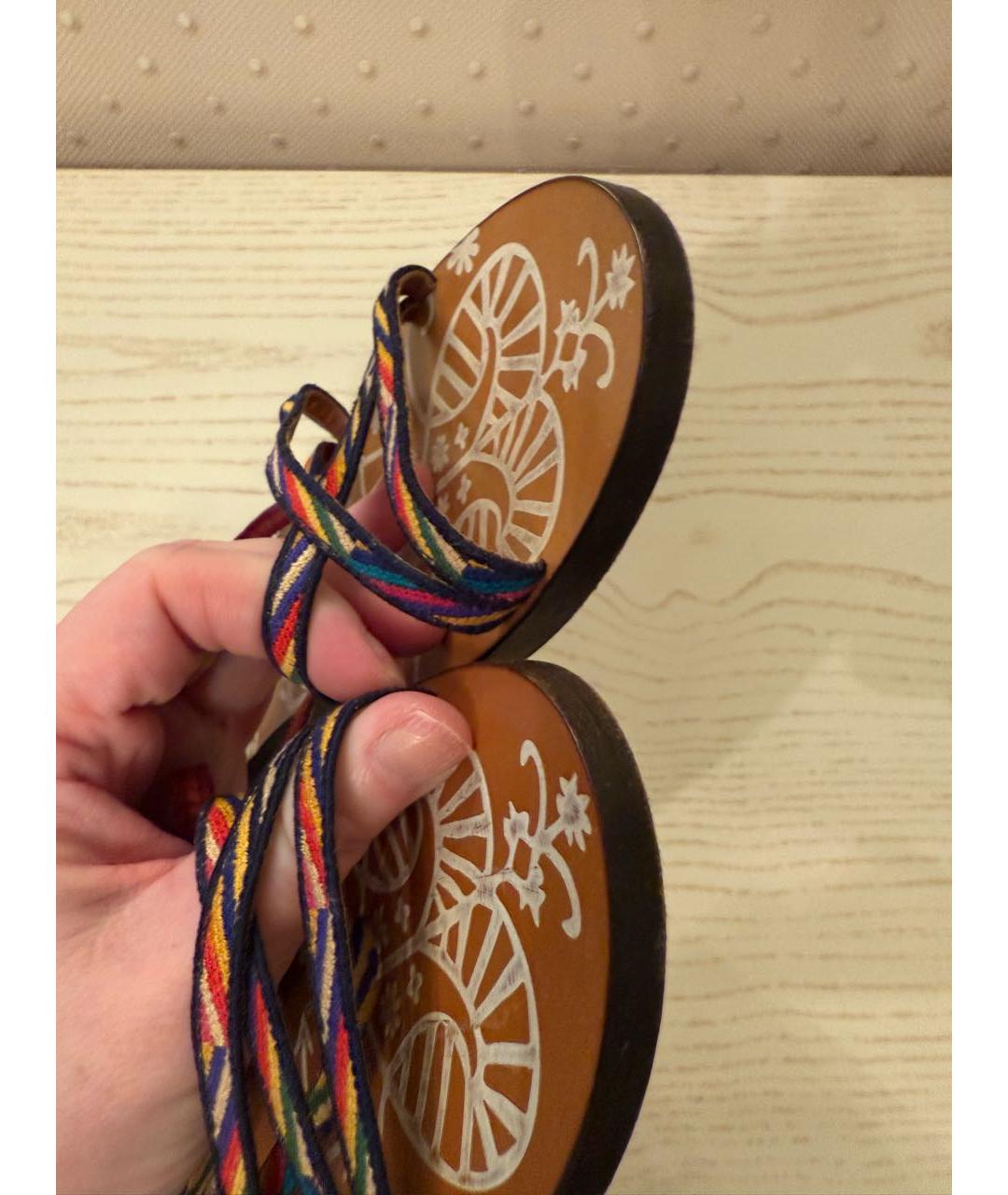 VALENTINO Мульти текстильные сандалии, фото 3