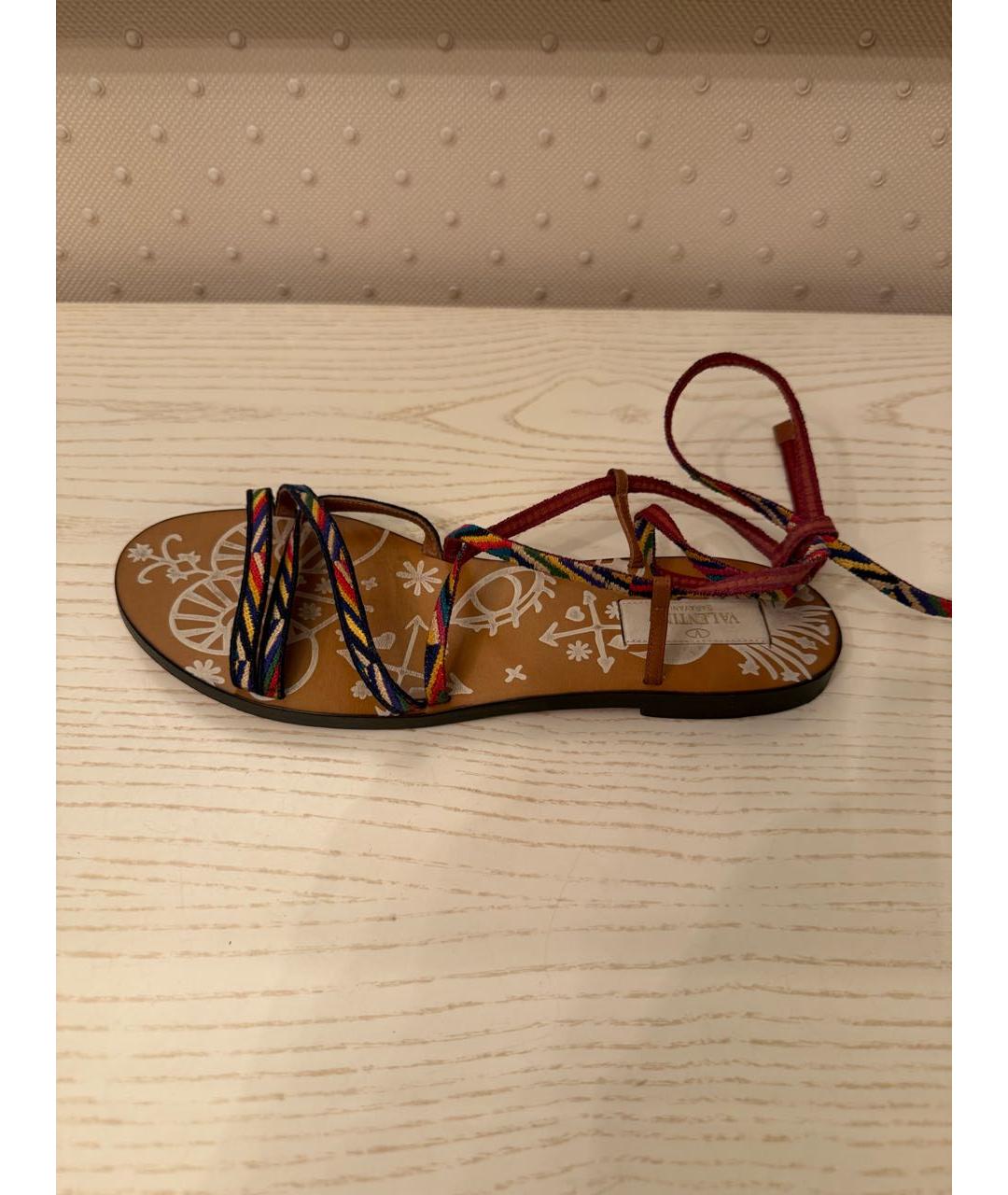 VALENTINO Мульти текстильные сандалии, фото 7