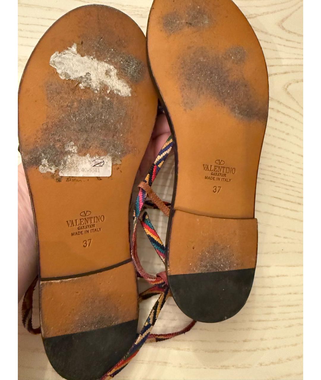VALENTINO Мульти текстильные сандалии, фото 4