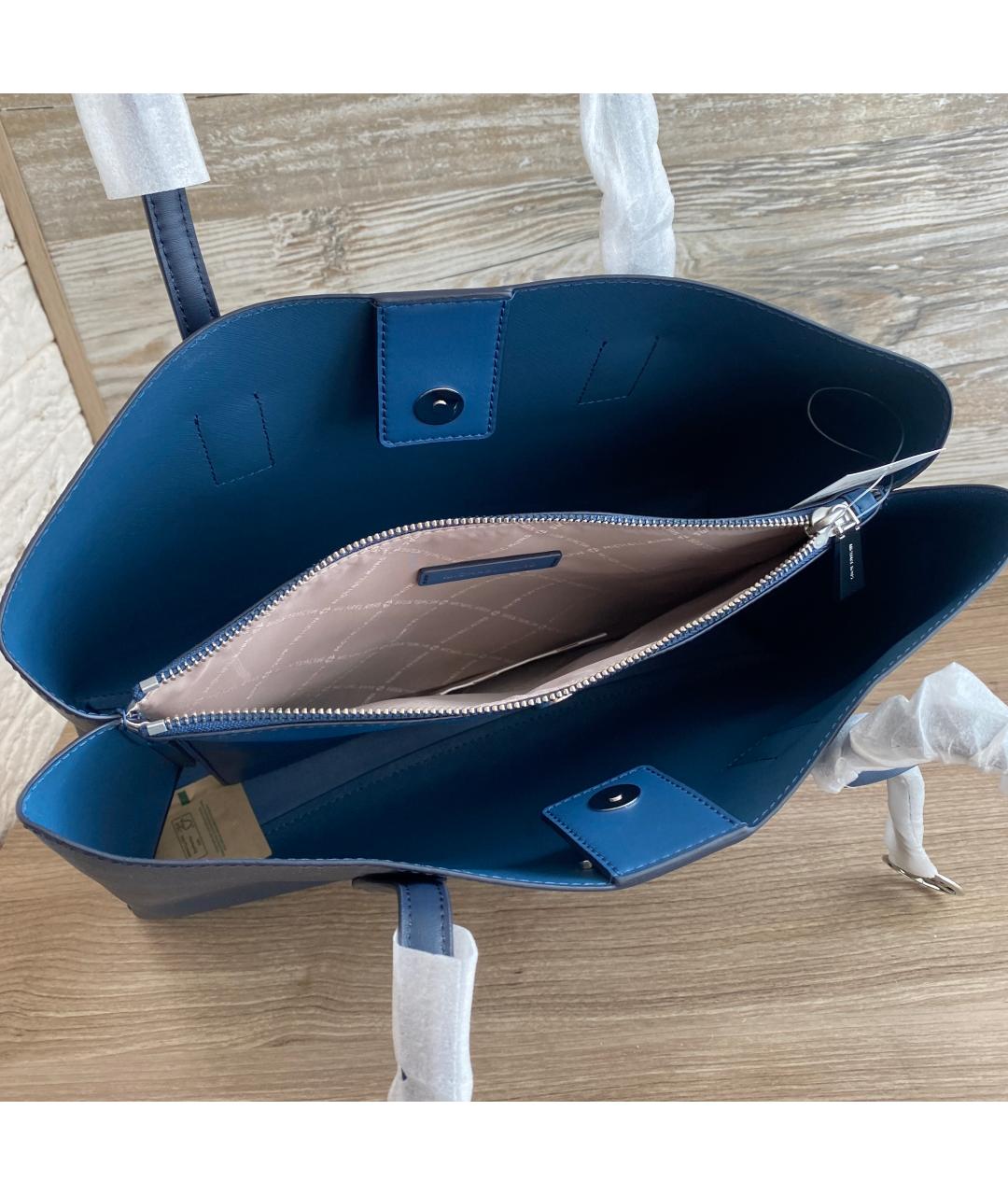MICHAEL KORS Синяя кожаная сумка с короткими ручками, фото 5
