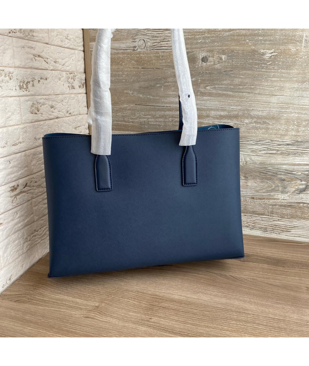 MICHAEL KORS Синяя кожаная сумка с короткими ручками, фото 3