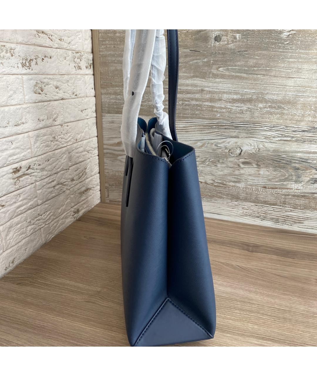 MICHAEL KORS Синяя кожаная сумка с короткими ручками, фото 7