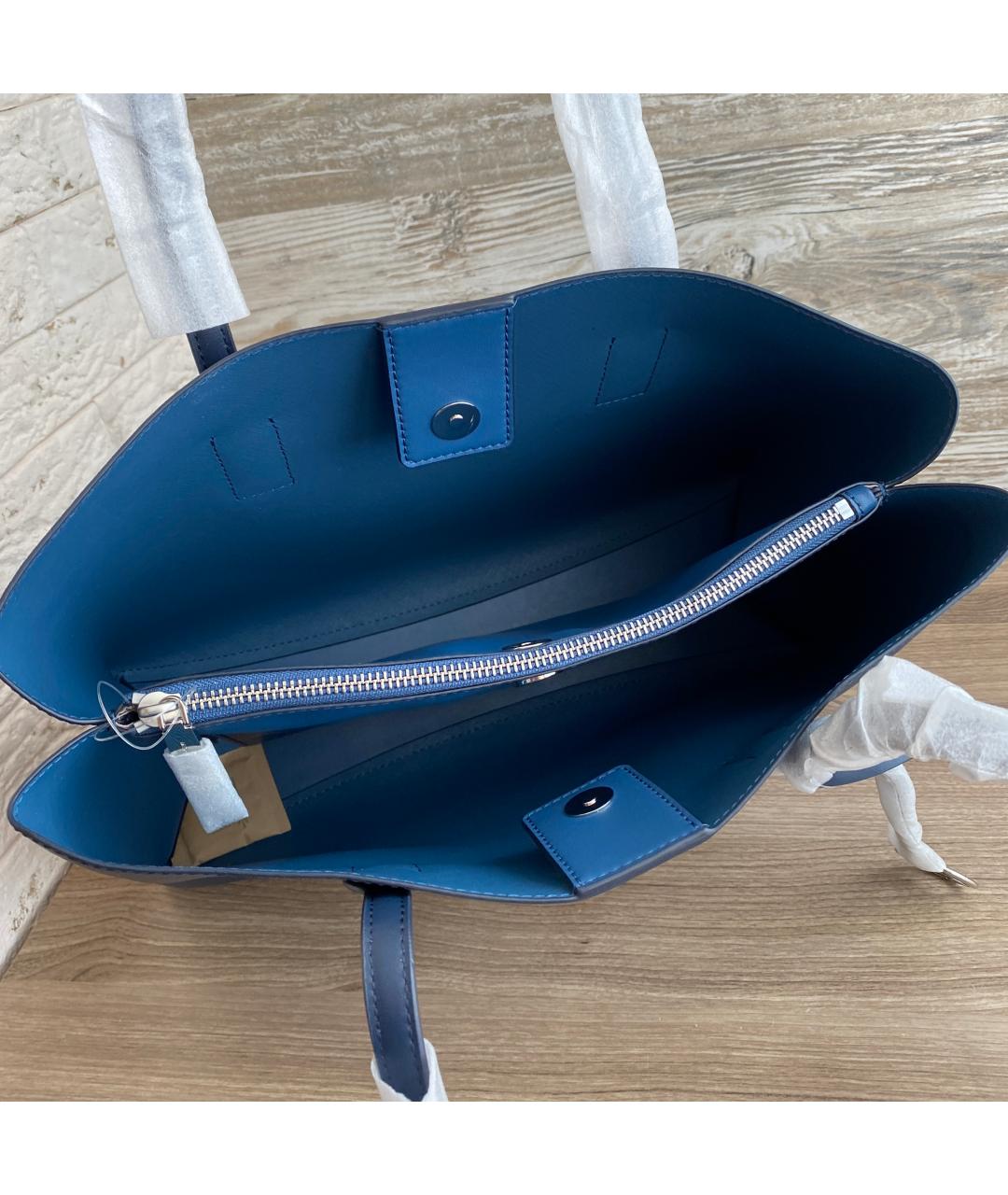 MICHAEL KORS Синяя кожаная сумка с короткими ручками, фото 4