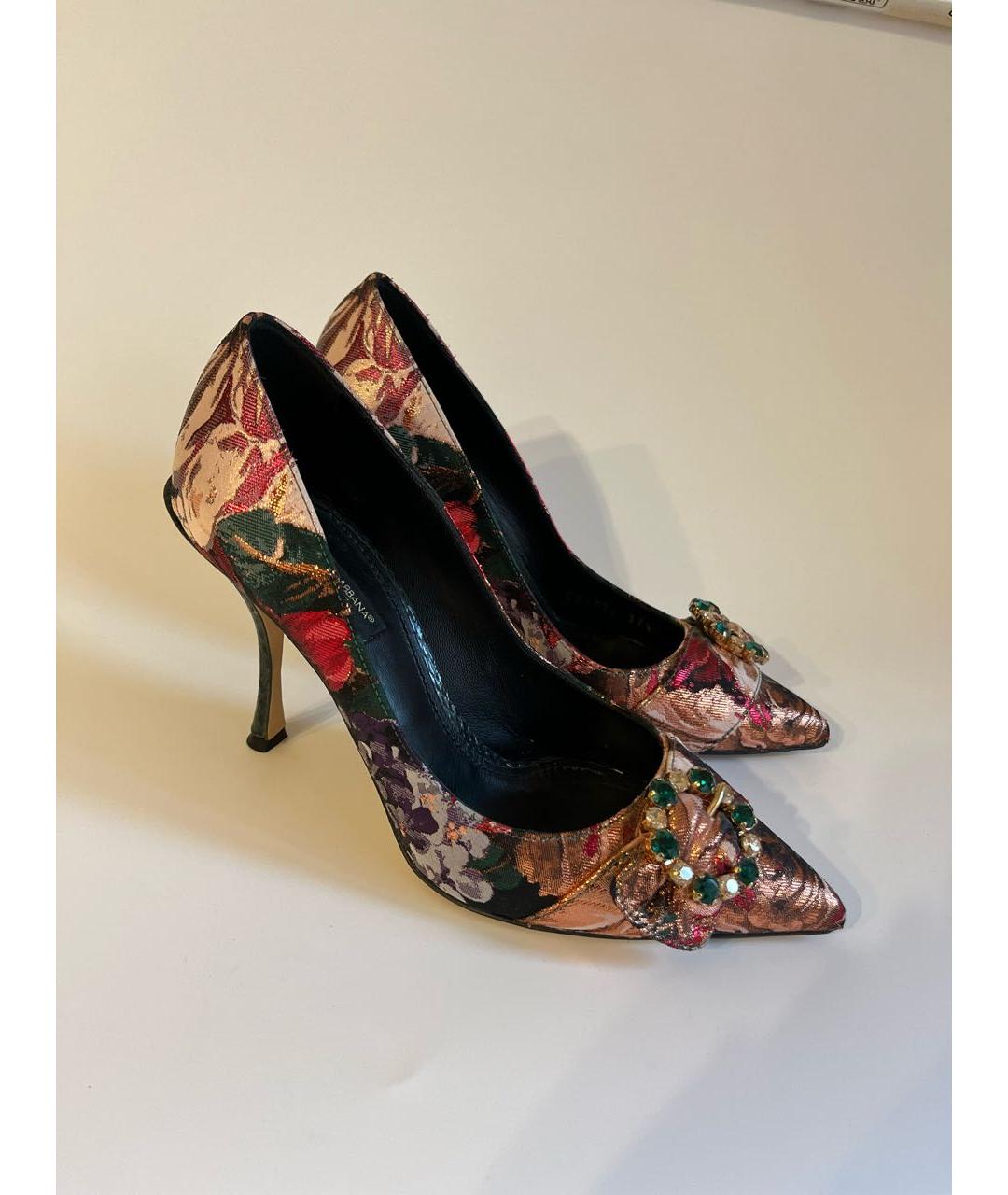 DOLCE&GABBANA Мульти текстильные туфли, фото 5