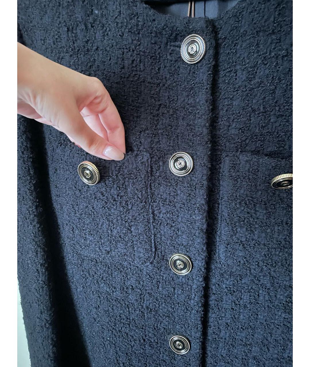 12 STOREEZ Черное шерстяное повседневное платье, фото 4