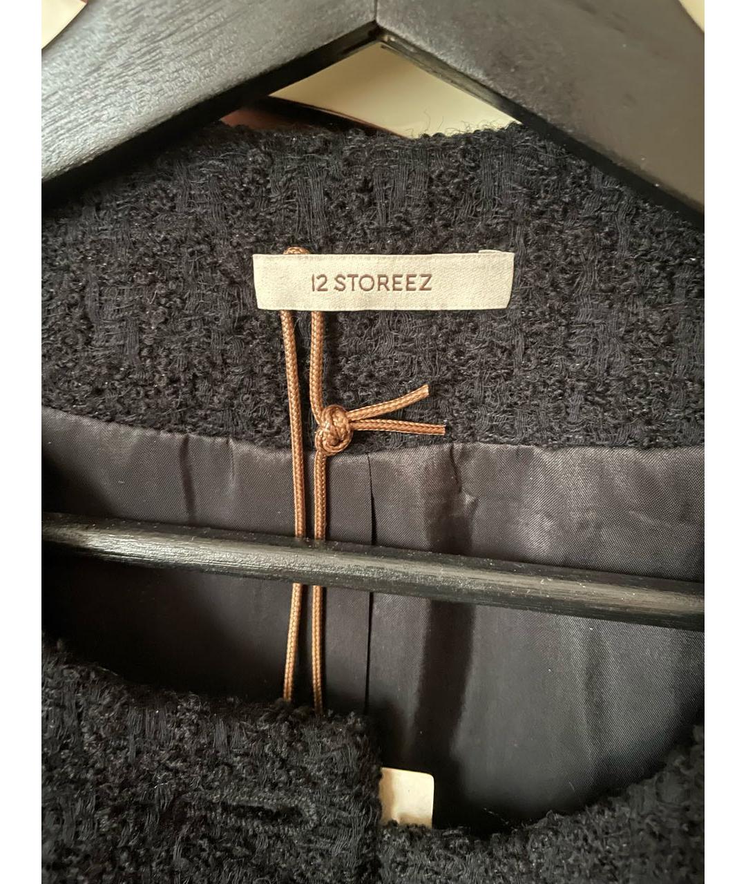 12 STOREEZ Черное шерстяное повседневное платье, фото 3