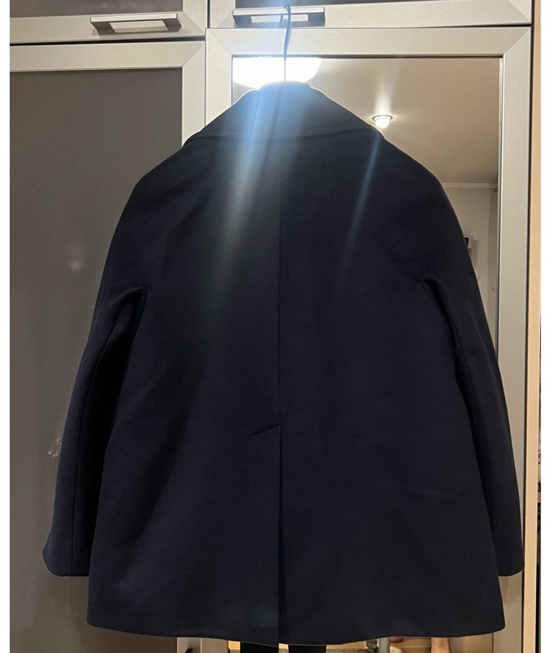 MAX MARA STUDIO Темно-синее шерстяное пальто, фото 2