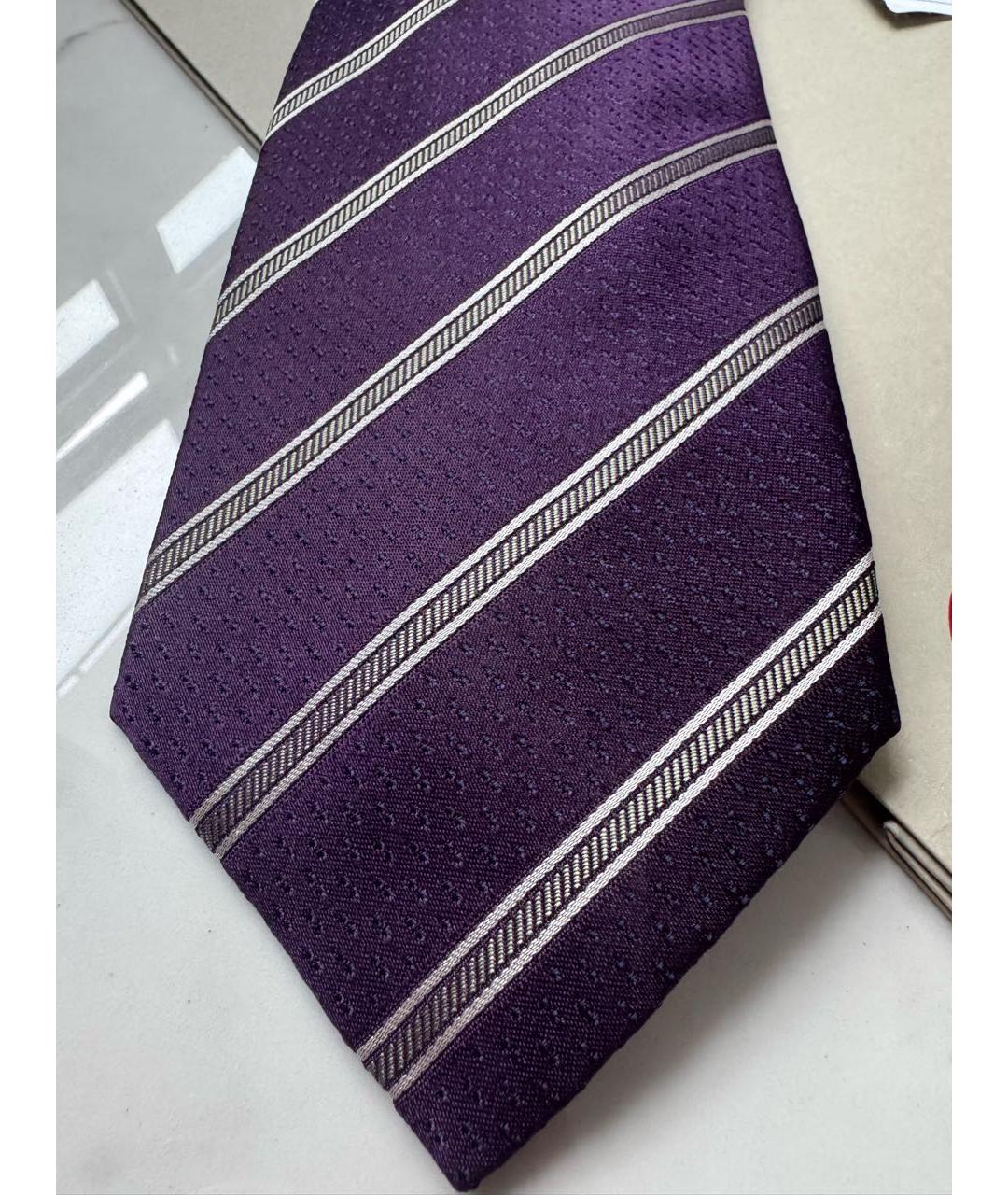 BRIONI Фиолетовый шелковый галстук, фото 4