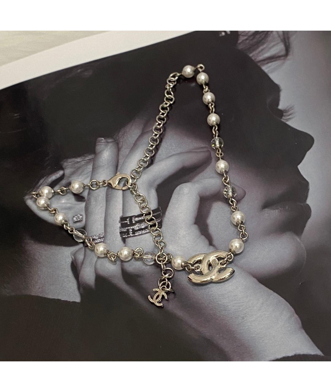 CHANEL Серебряное металлическое колье, фото 3