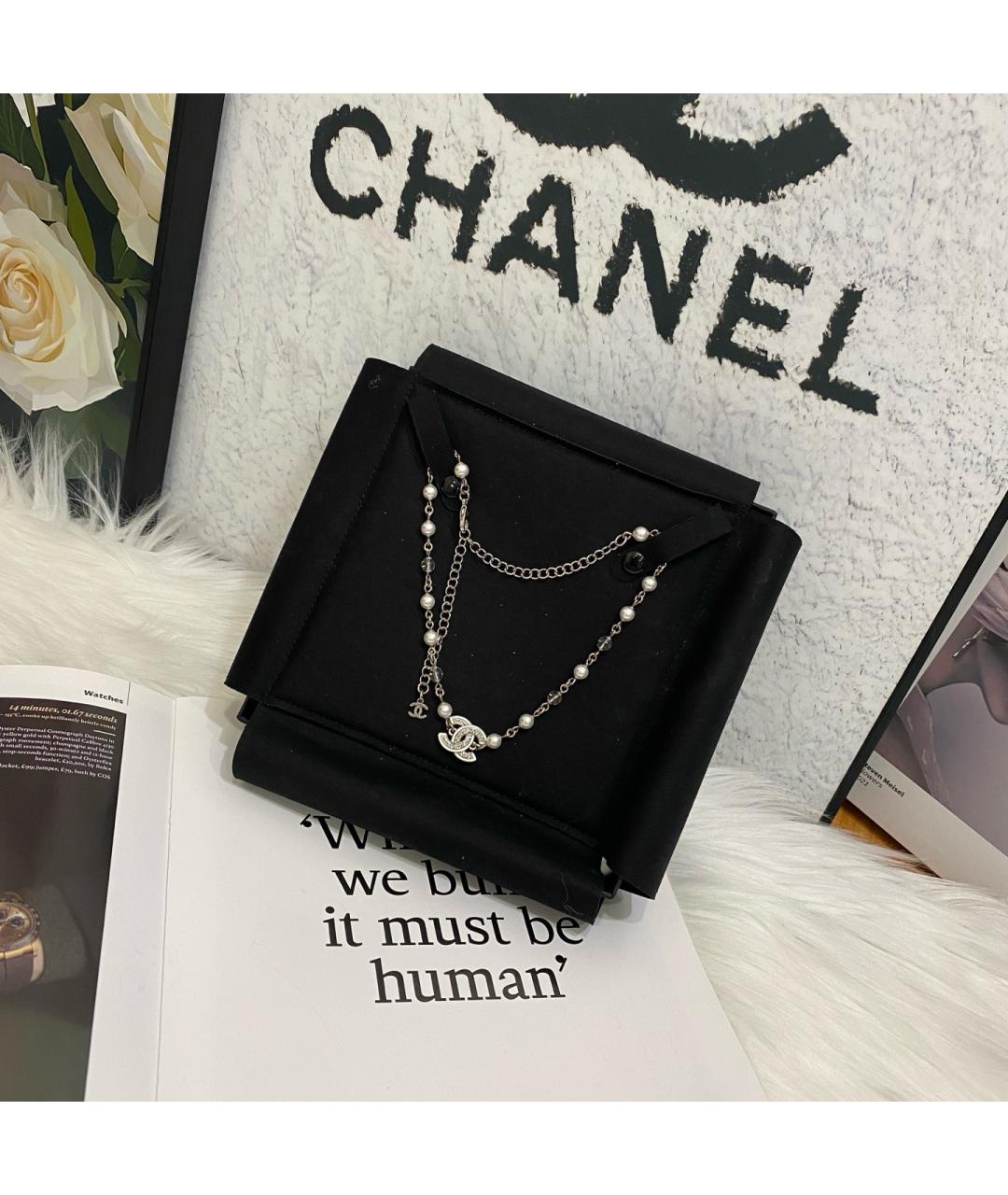 CHANEL Серебряное металлическое колье, фото 2