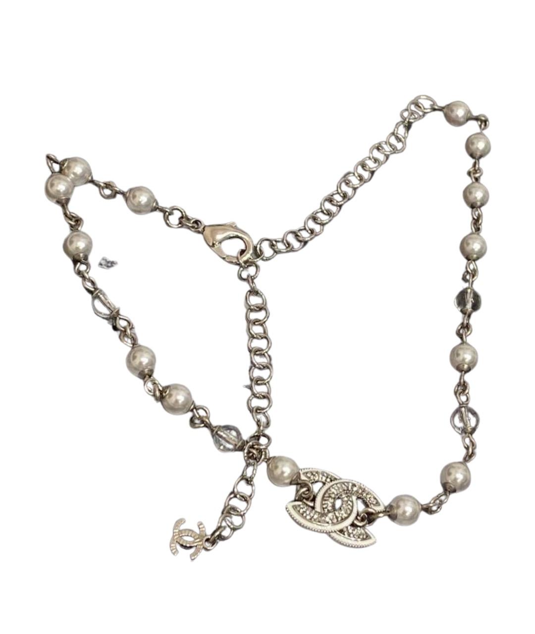 CHANEL Серебряное металлическое колье, фото 1