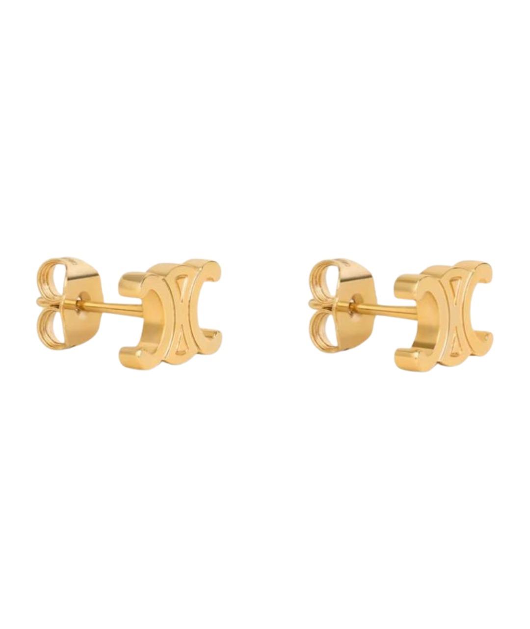 CELINE Золотые латунные серьги, фото 2