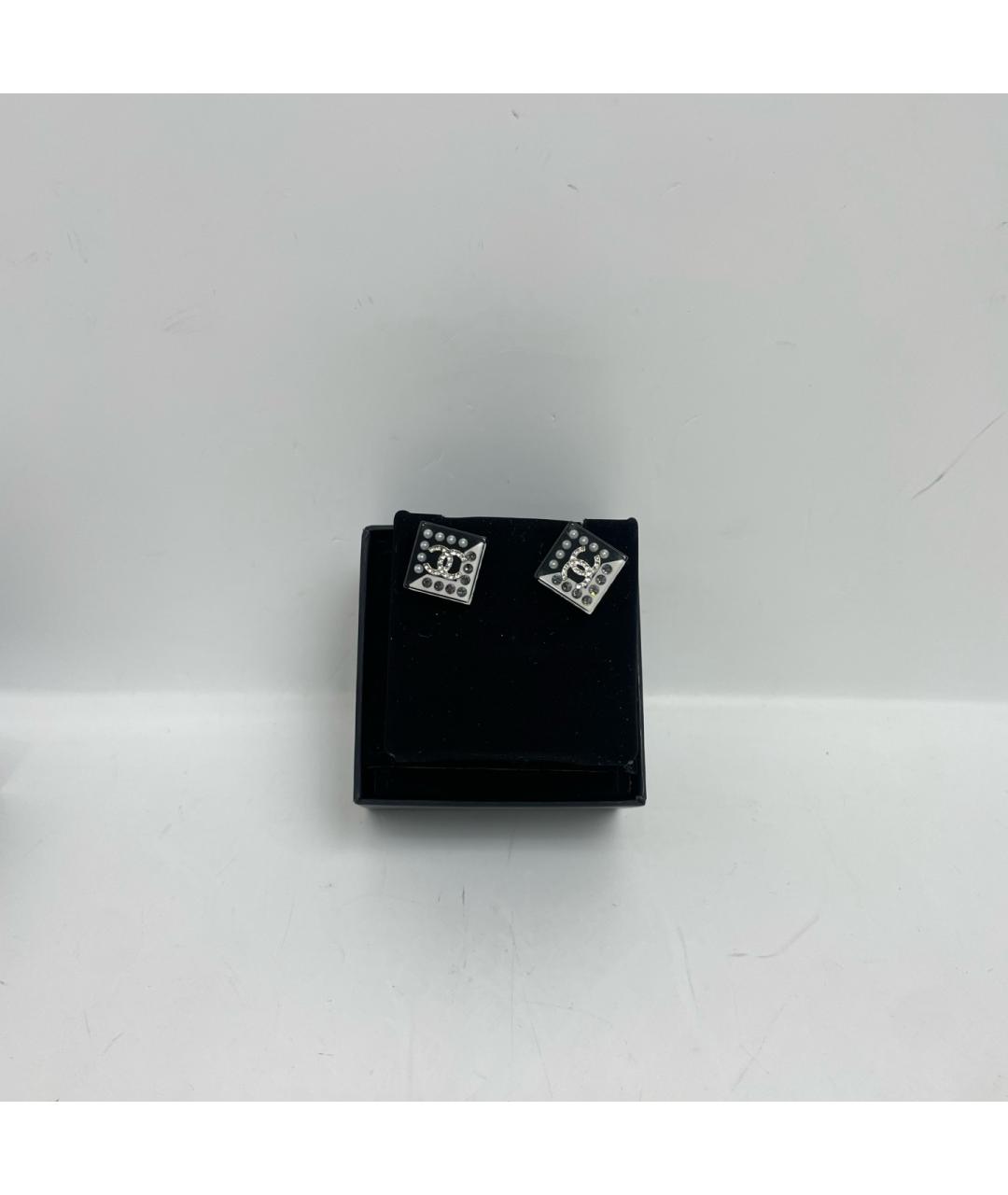 CHANEL Серые металлические серьги, фото 5