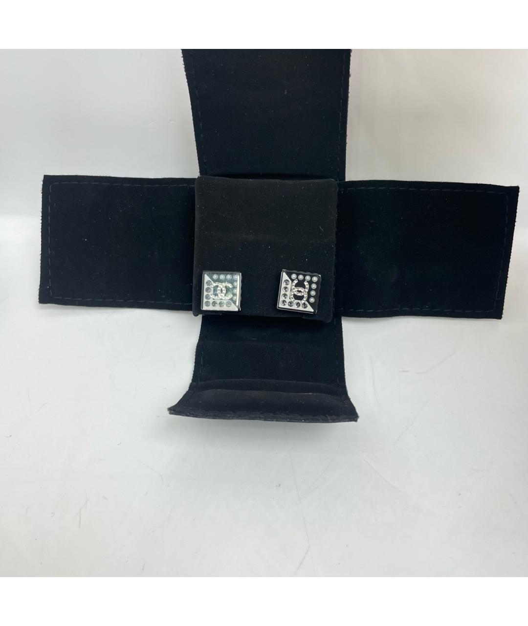 CHANEL Серые металлические серьги, фото 7