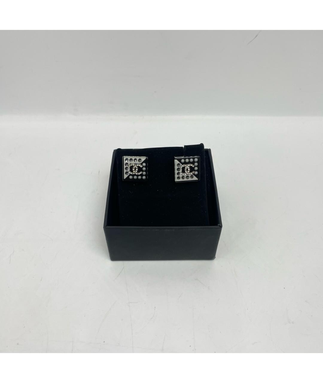 CHANEL Серые металлические серьги, фото 6