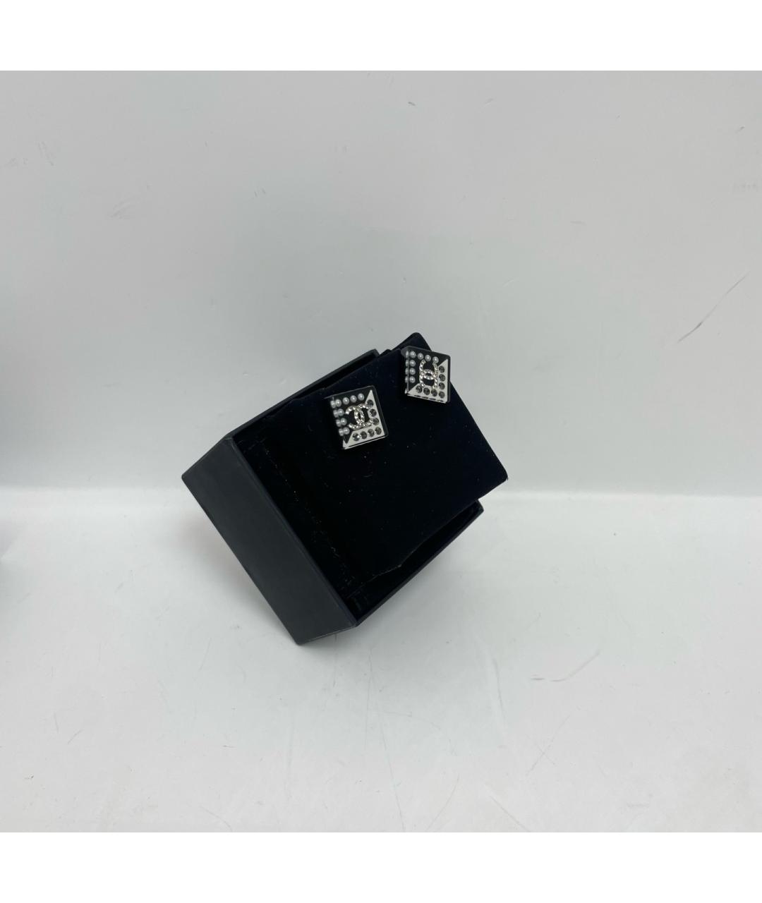 CHANEL Серые металлические серьги, фото 3