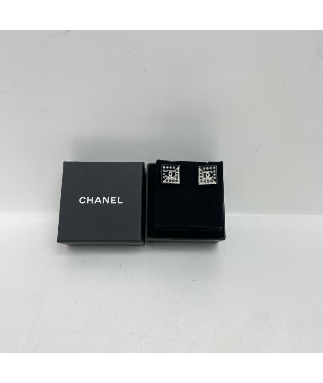 CHANEL Серые металлические серьги, фото 2