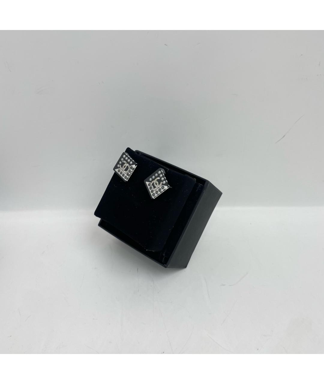 CHANEL Серые металлические серьги, фото 4