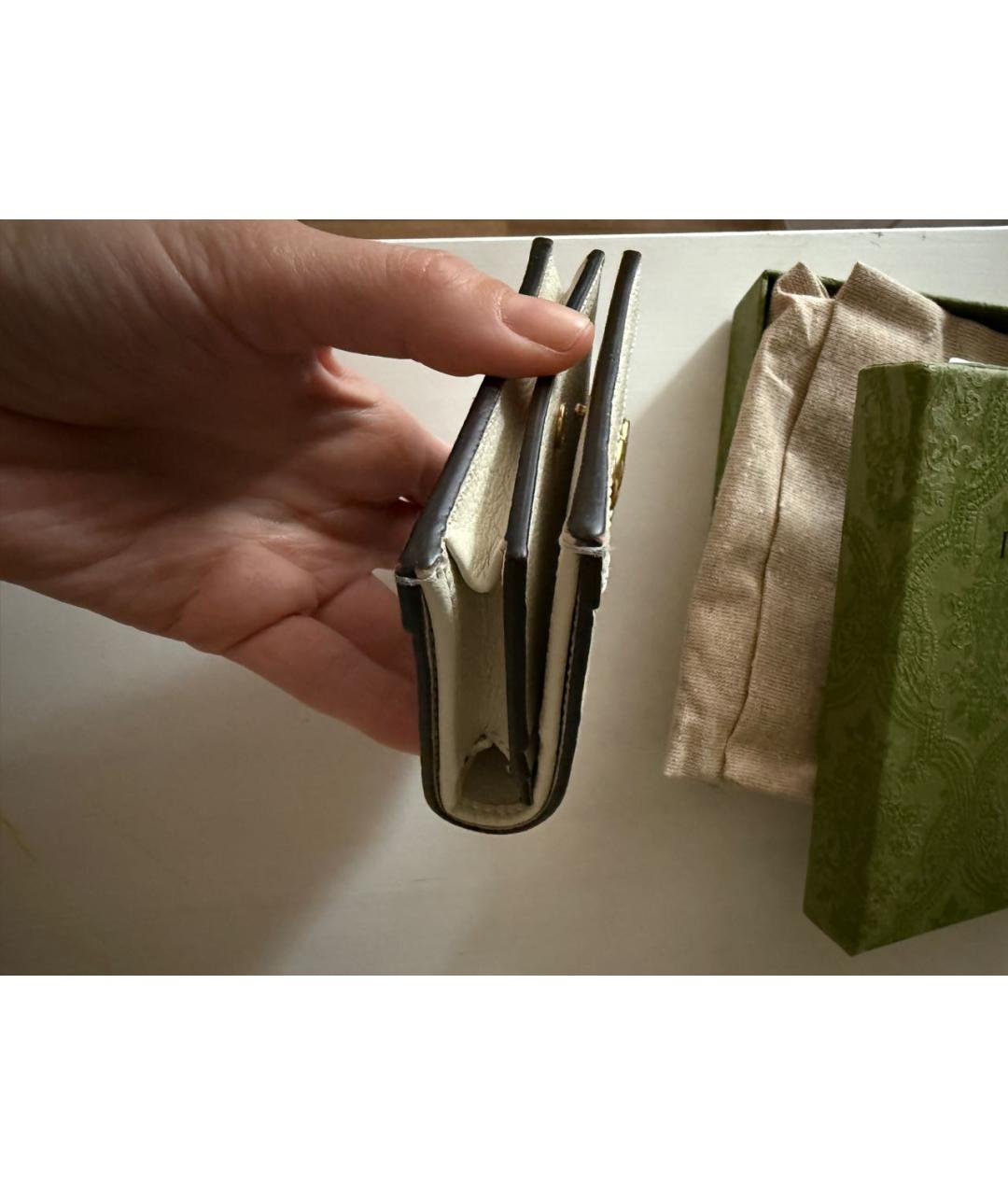 GUCCI Белый кожаный кошелек, фото 6