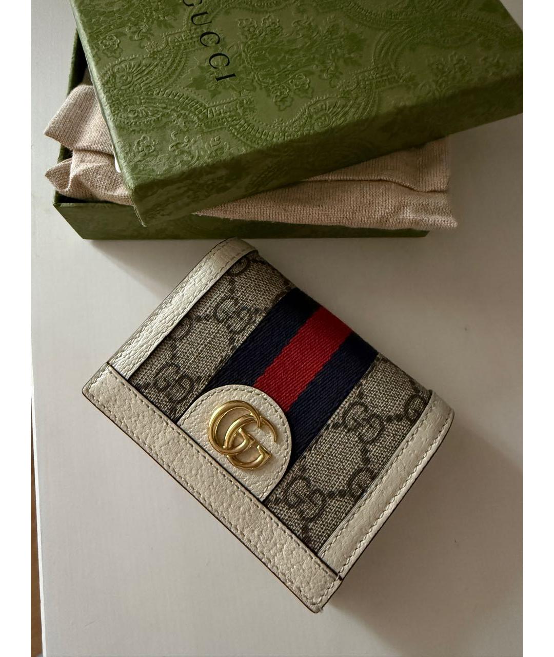 GUCCI Белый кожаный кошелек, фото 2