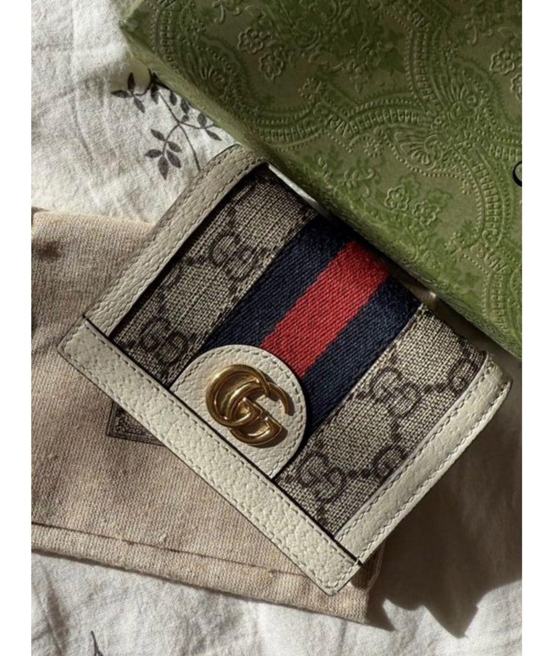 GUCCI Белый кожаный кошелек, фото 8