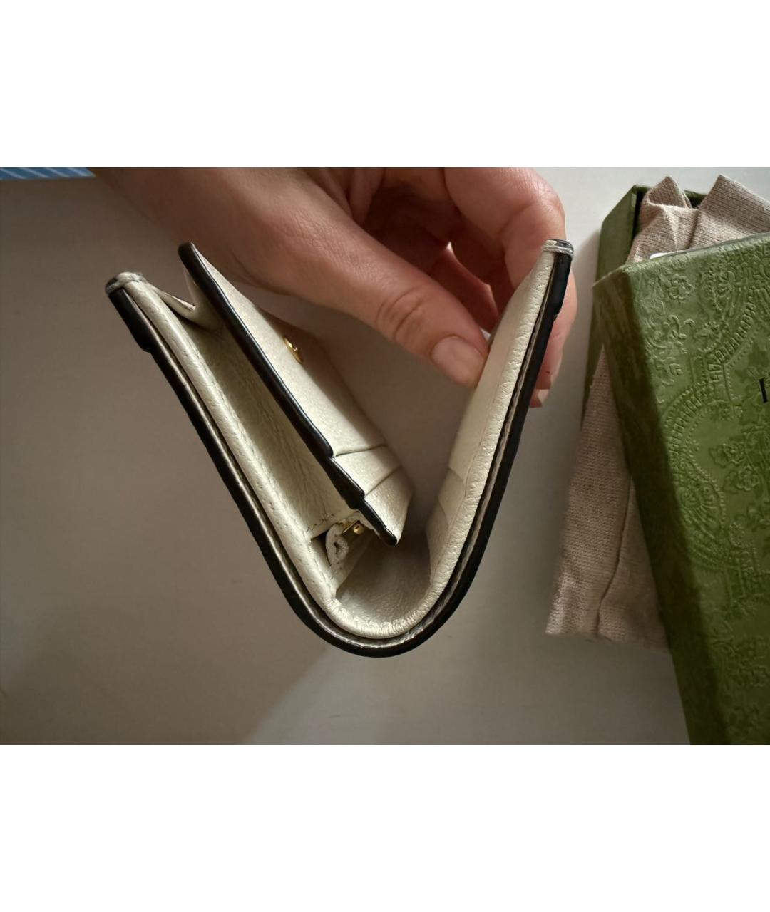 GUCCI Белый кожаный кошелек, фото 4