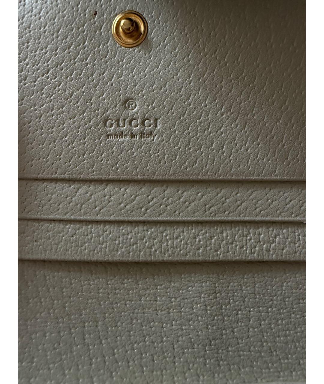 GUCCI Белый кожаный кошелек, фото 3