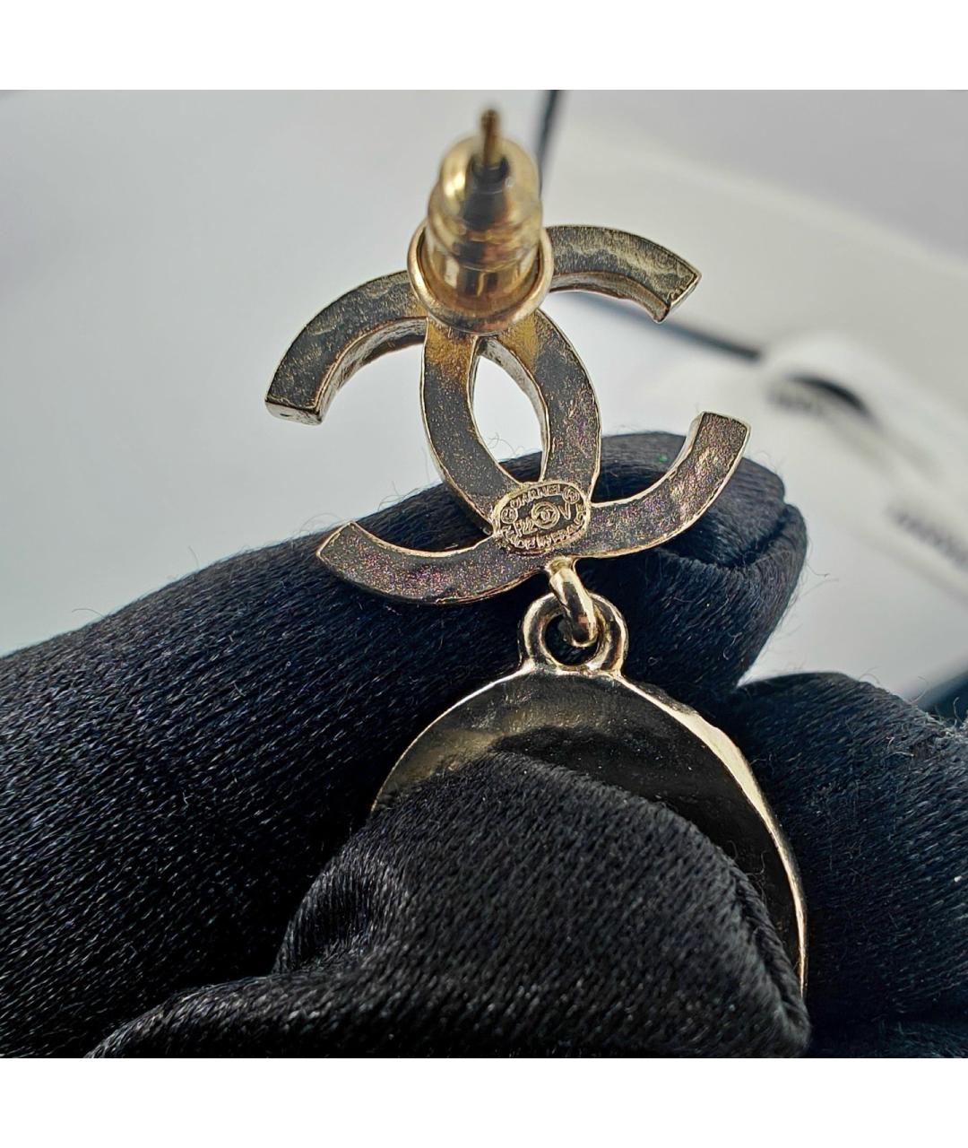 CHANEL Золотые металлические серьги, фото 6