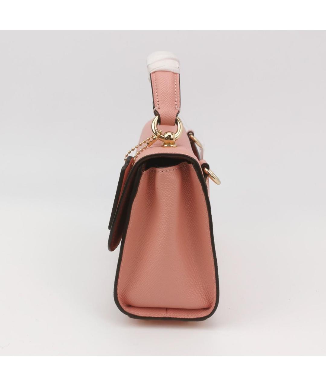 COACH Розовая кожаная сумка через плечо, фото 2