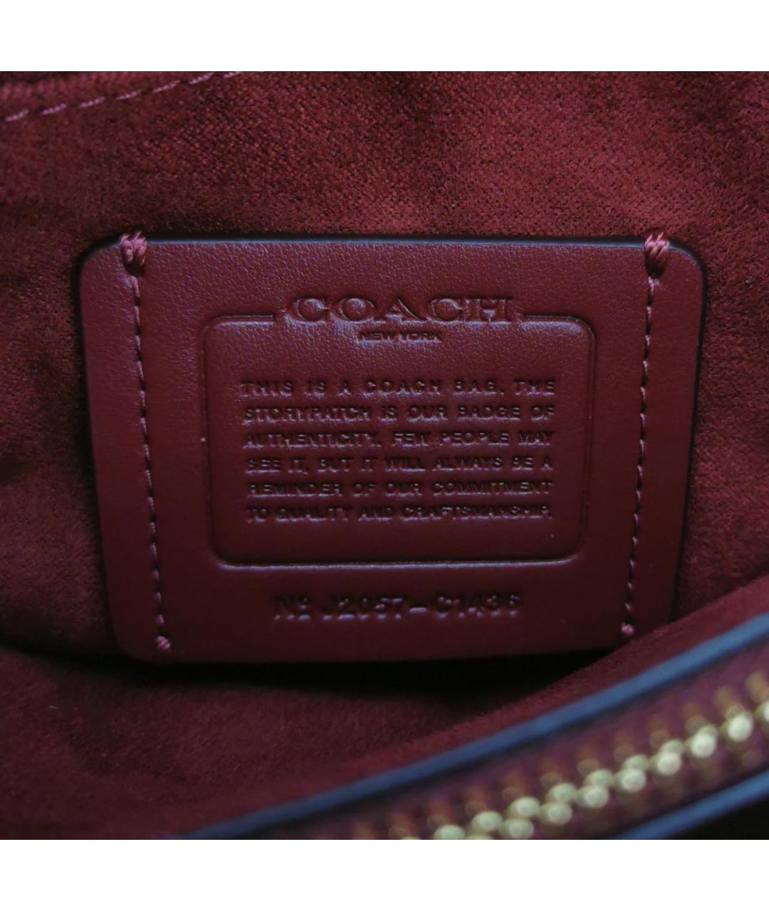 COACH Розовая кожаная сумка через плечо, фото 6