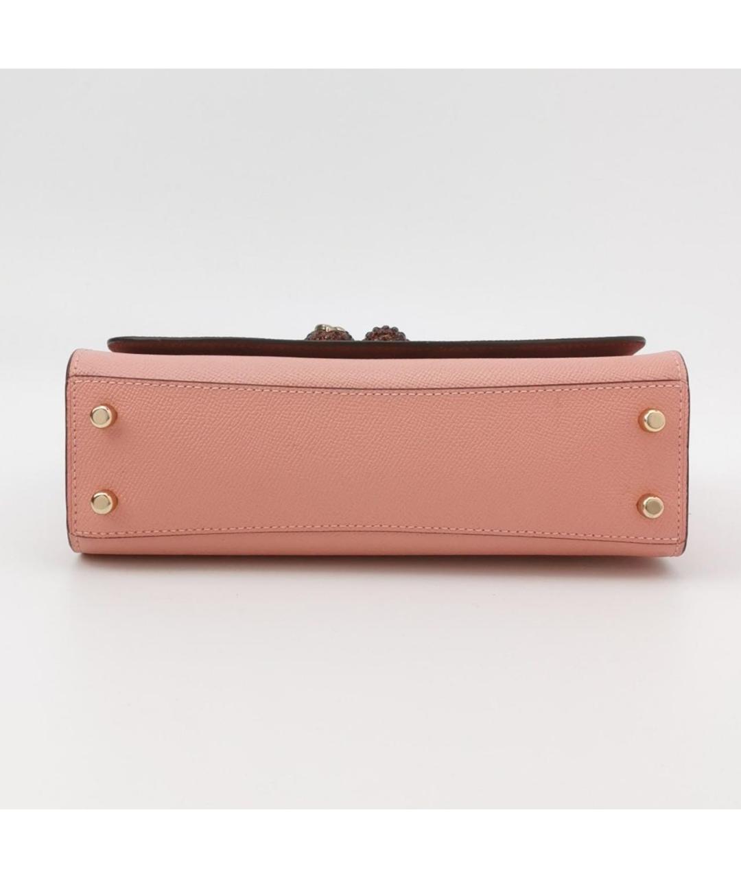 COACH Розовая кожаная сумка через плечо, фото 4