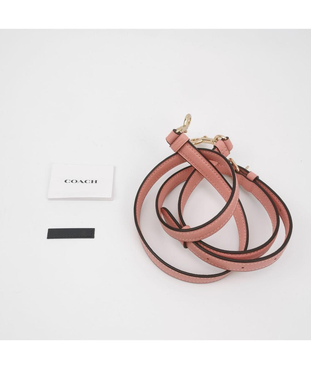 COACH Розовая кожаная сумка через плечо, фото 7