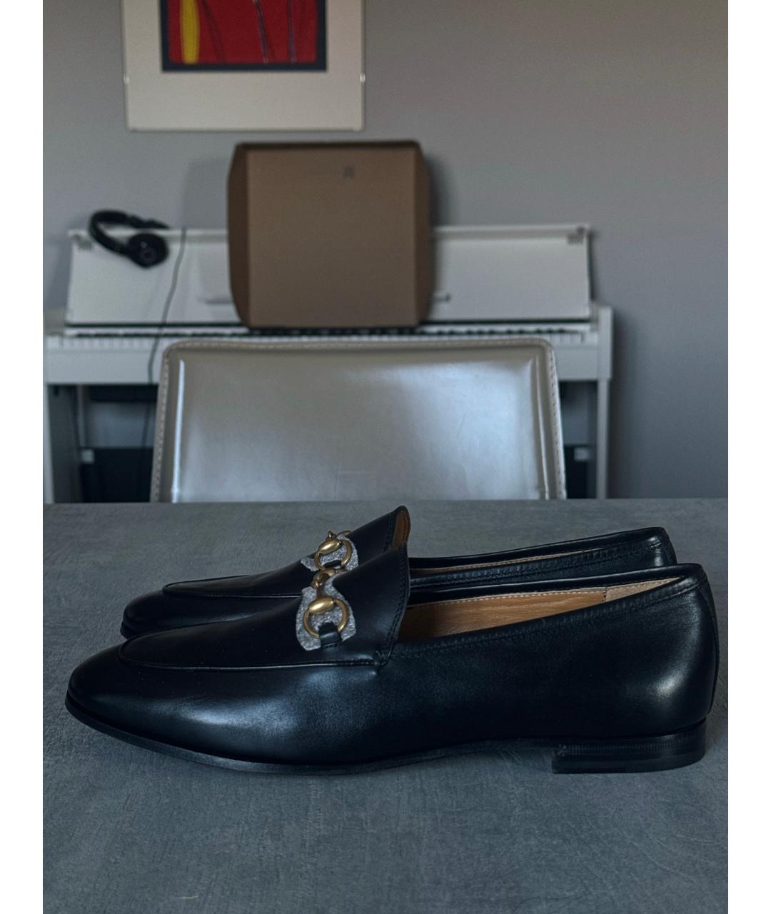 GUCCI Черные кожаные лоферы, фото 6