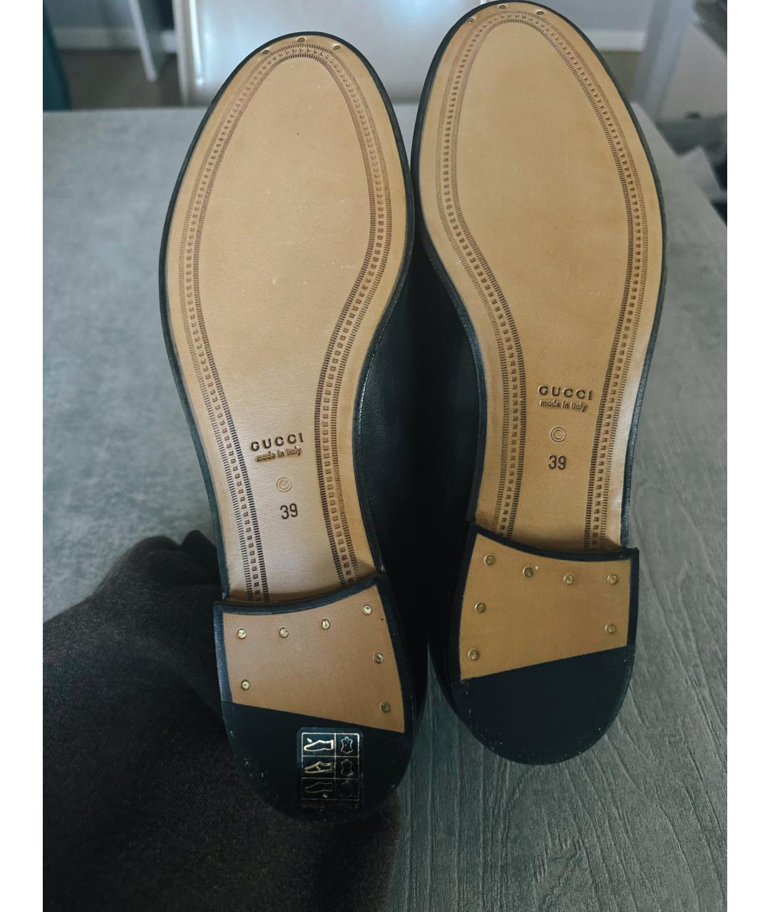 GUCCI Черные кожаные лоферы, фото 5